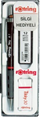 Rotring Tikky Versatil+Min+Silgi Okul Seti, Bordo 0,7 mm - 1