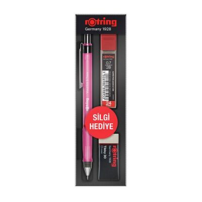Rotring Visuclick Versatil+Min+Silgi Okul Seti, Pembe 0,7 mm - 1