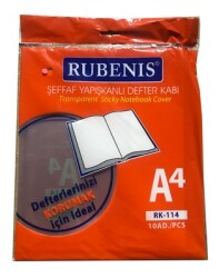Rubenis Hazır Defter Kabı A4 Şeffaf 10 lu - RUBENIS
