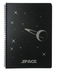 Space A4 PP Kapak Siyah Yaprak Spiralli Defter Düz 60 yp - 1