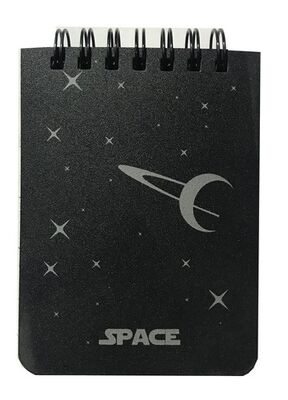 Space A7 PP Kapak Siyah Yaprak Spiralli Not Defteri Düz 60 yp - 1