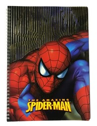 Spiderman A4 Karton Kapak Spiralli Defter Çizgili 80 yp - KESKİN COLOR