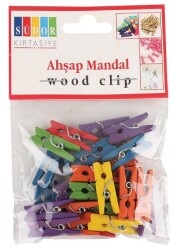 Südor Ahşap Elişi Mandalı Karışık Renkli 30 lu - SÜDOR