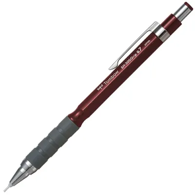 Tombow SH-300 Grip Mekanik Kurşun Kalem, Bordo 0,7 mm - 1