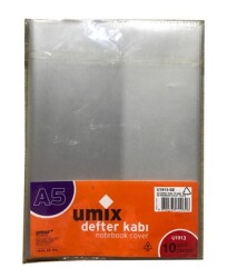 Umix Hazır Defter Kabı A5 Buzlu Şeffaf 9 lu - UMIX