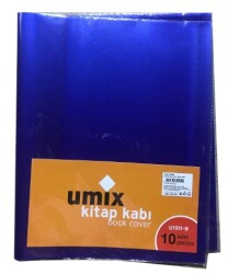Umix Hazır Kitap Kabı Buzlu Şeffaf Mavi 10 lu - UMIX