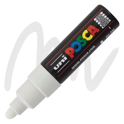 Uni-Ball Posca PC-7M 4.5-5.5 mm Su Bazlı Poster Markörü Beyaz - 1