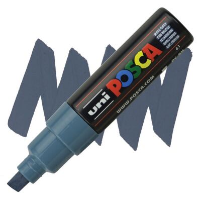 Uni-Ball Posca PC-8K 8 mm Su Bazlı Poster Markörü Kurşun Gri - 1