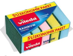 Vileda Bulaşık Süngeri Rainbow Düz 5 li - VILEDA