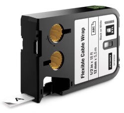 XTL Esnek Naylon Kablo Etiketi,12 mmx5,5 m,Beyaz/Siyah - DYMO